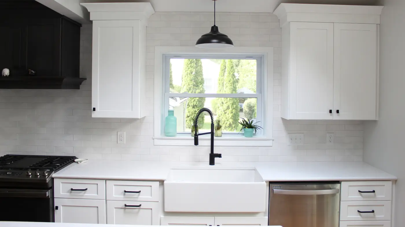 White custom cabinetry in the kitchen 